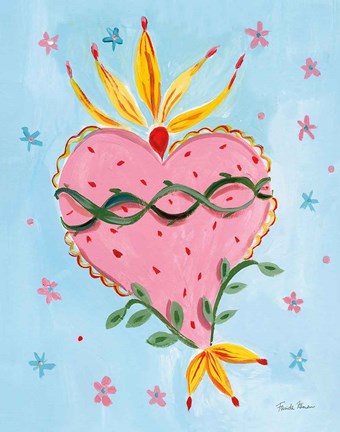 Framed Frida&#39;s Heart IV Print