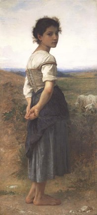 Framed Young Shepherdess, 1885 Print