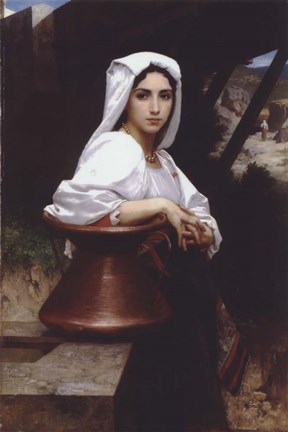 Framed Italian Girl Drawing Water Print