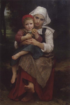 Framed Breton Brother and Sister Print