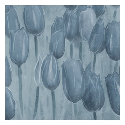 Framed Tulips Patch Blues Print