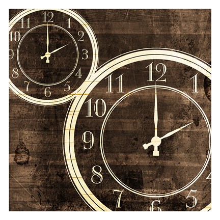 Framed Wood Clocks Print