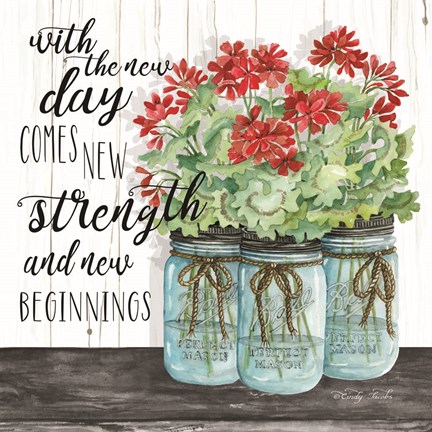 Framed Blue Jars - New Beginnings Print