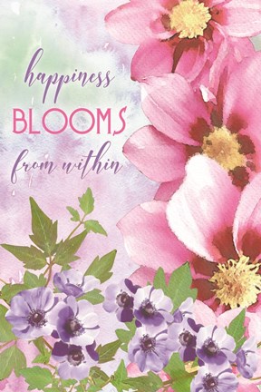 Framed Happiness Blooms Within Print