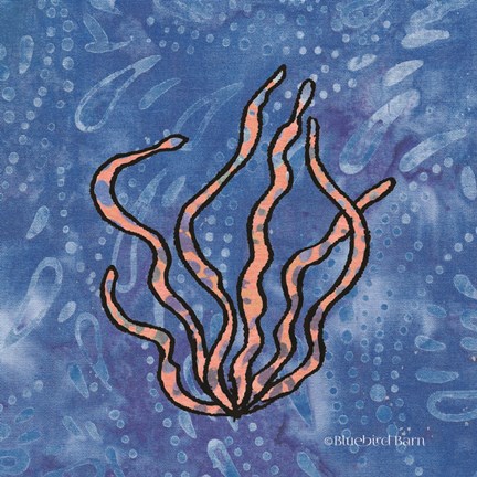 Framed Whimsy Coastal Conch Seaweed Print