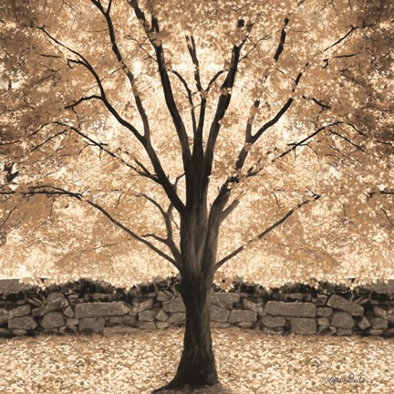 Framed Gold Canopy Tree Print