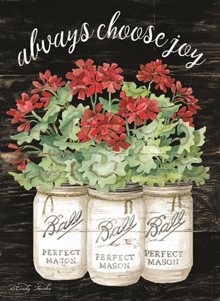 Framed White Jars - Always Choose Joy Print