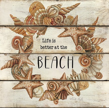 Framed Life is Better at the Beach Print