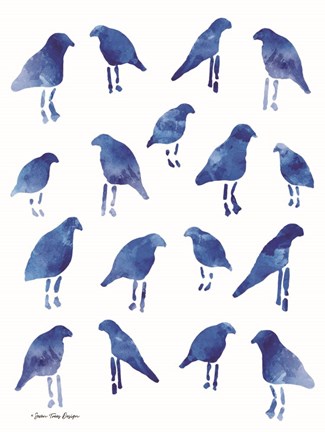 Framed Bleu Birds Print
