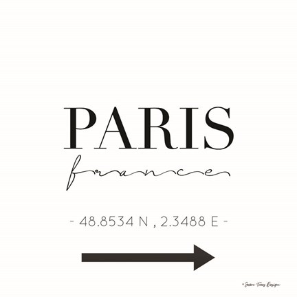 Framed Paris Sign Print