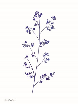 Framed Blue Plant I Print