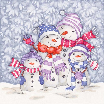 Framed Snow Family II Print