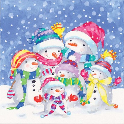 Framed Snow Family III Print