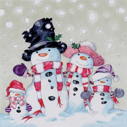 Framed Snow Family IV Print