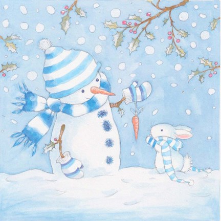 Framed Snowman Carrot Print