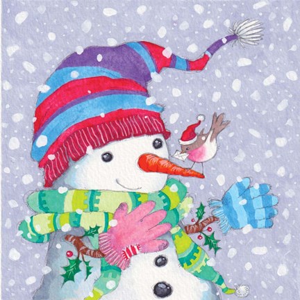 Framed Tiny Snowman Letter Print