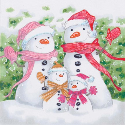 Framed Snow Family V Print