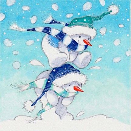 Framed Leap Frog Snowman Print