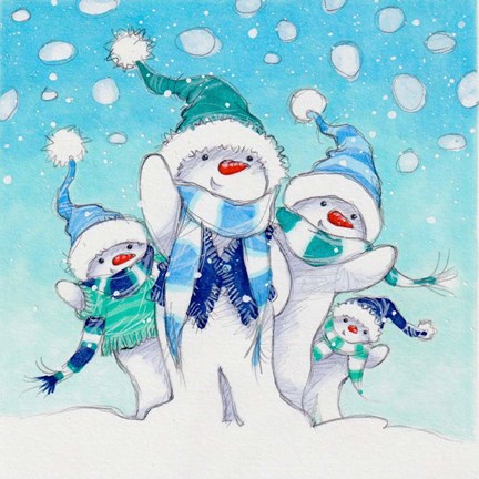 Framed Snow Family VI Print