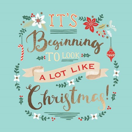 Framed Christmas Typography Print