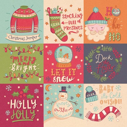 Framed Christmas Squares Print