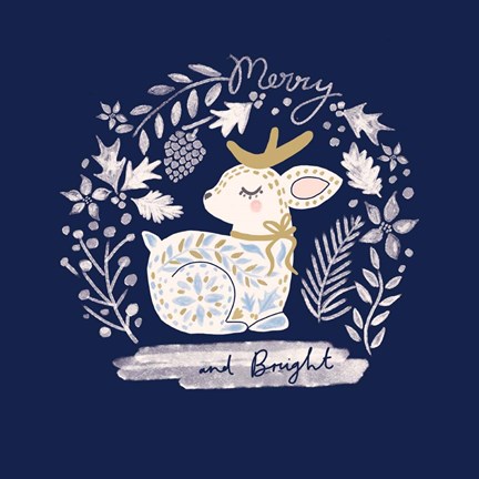 Framed Ornamental Deer Print