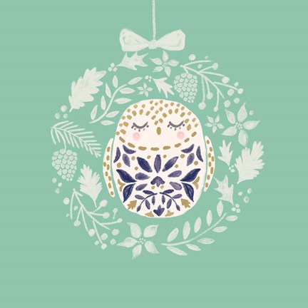 Framed Ornamental Owl Print