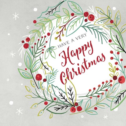 Framed Happy Christmas Print