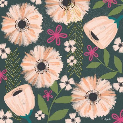 Framed Floral Night Print