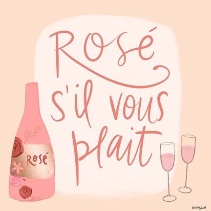 Framed Rose s&#39;il Vous Plait Print