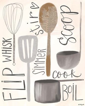 Framed Kitchen Words Print