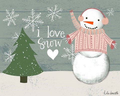Framed I Love Snow Print