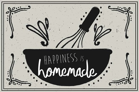 Framed Happiness is Homemade Print