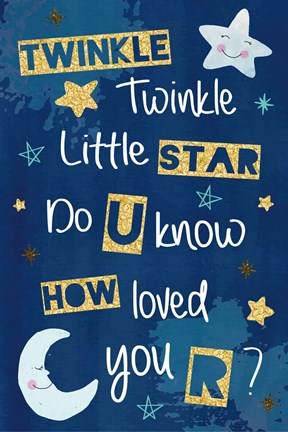 Framed Twinkle Twinkle Little Star Print
