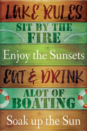 Framed Lake Rules Print