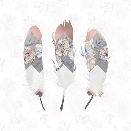 Framed Square Feathers Print