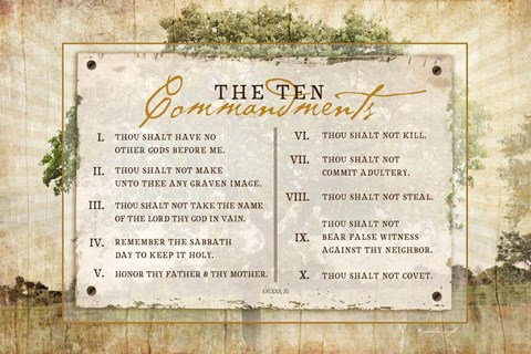 Framed 10 Commandments Print