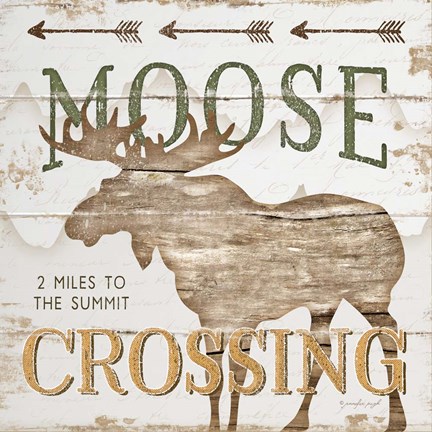 Framed Moose Crossing Print