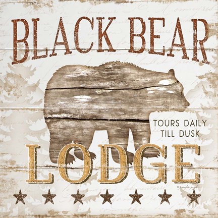 Framed Black Bear Lodge Print