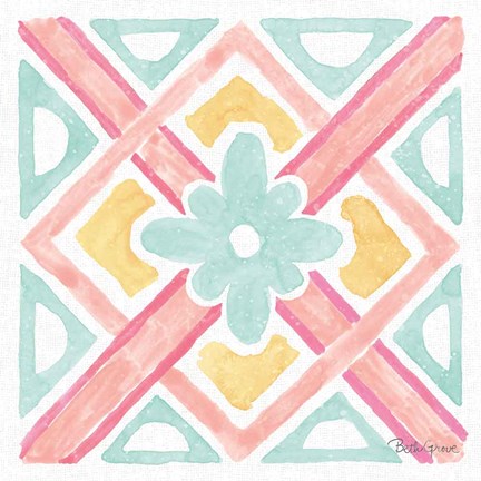 Framed Watercolorful IX Turquoise Print