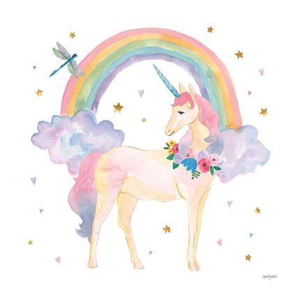 Framed Magical Friends I Dragonfly Print