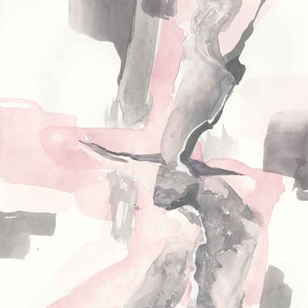 Framed Blushing Grey I Print