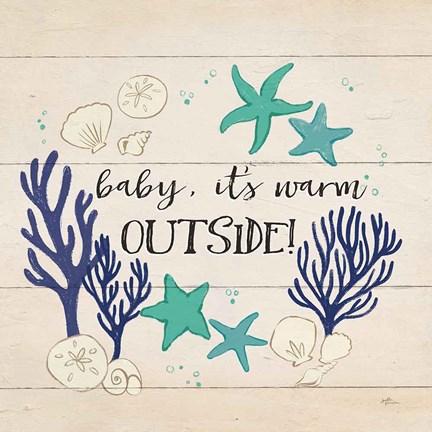 Framed Beach Time IV Warm Outside Print