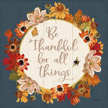 Framed Fall Garden IV Blue Print