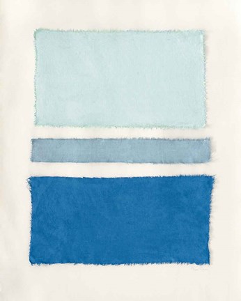 Framed Painted Weaving V Pacific Blue Print