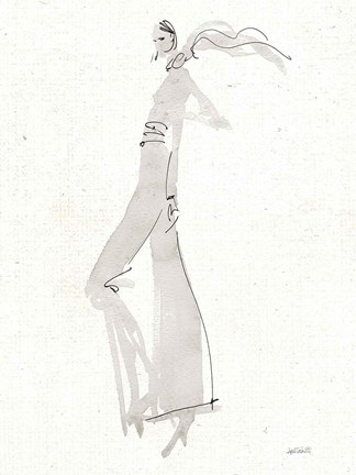 Framed La Fashion III Gray v2 Print