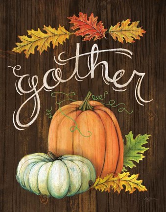 Framed Autumn Harvest III Walnut Print