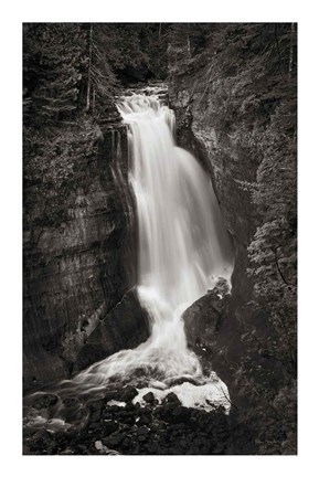 Framed Miners Falls Michigan BW Print