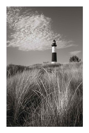 Framed Big Sable Point Lighthouse I BW Print