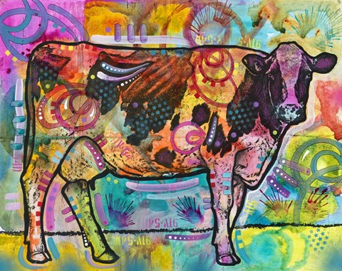 Framed Cow - Mooove Over Rover Print